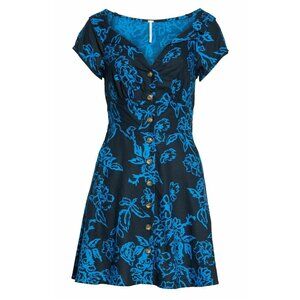 Free People, A Thing Called Love Mini Dress, Blue Combo, Size 8, NWT